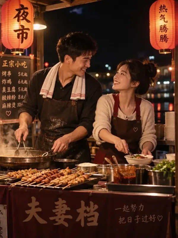 《摊贩夫妻的春天》短剧封面 - 夜市人生